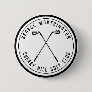 Personalized classic custom golf club white black button