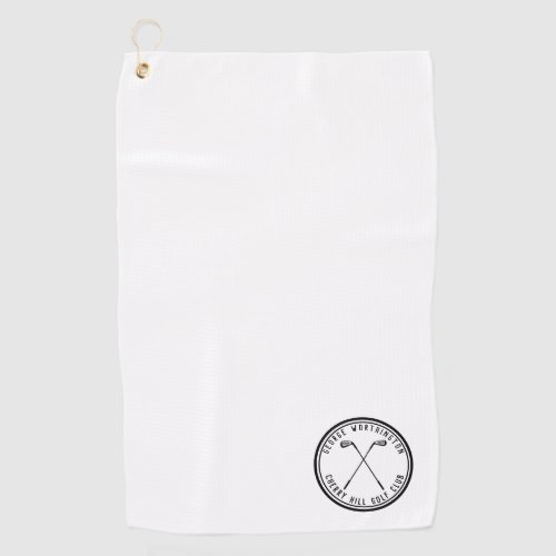 Personalized classic custom golf club white black golf towel