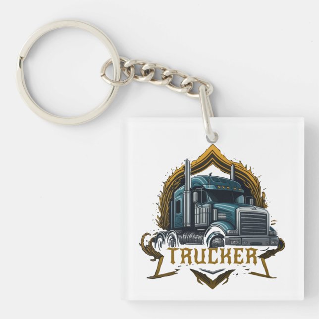Personalized Classic Design for the Trucker  Keychain (Front)