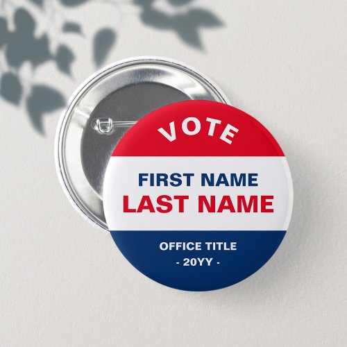 Personalized Classic Election Campaign Red Blue  Button