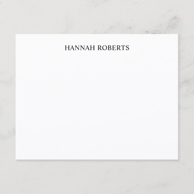 Personalized Classic Elegant Minimal Monogram Name Note Card (Front)
