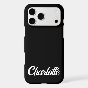 Personalized Classic Elegant Monogram Black Colour iPhone 17 Pro Max Case