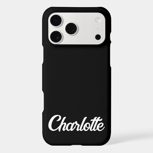 Personalized Classic Elegant Monogram Black Colour Case-Mate iPhone Case (Back)