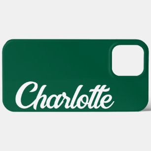 Personalized Classic Elegant Monogram Dark Green iPhone 13 Pro Max Case