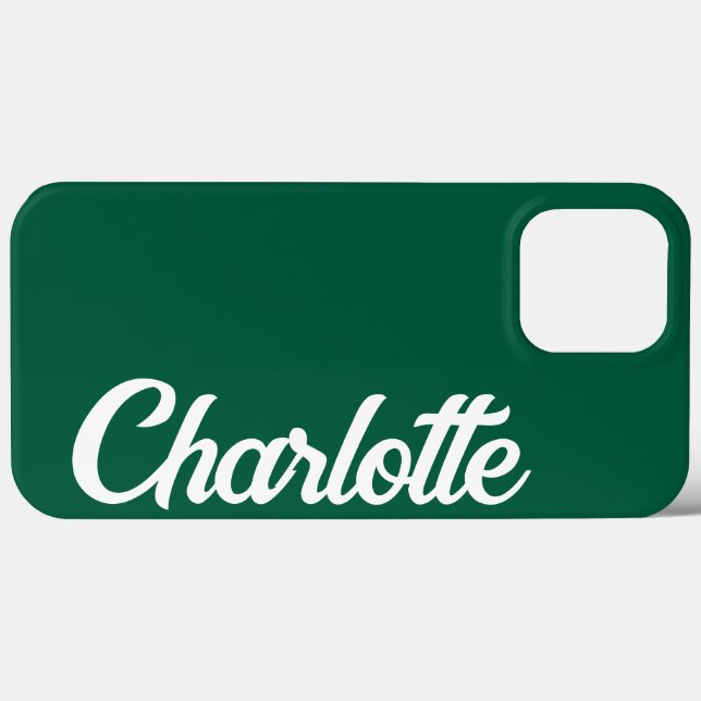 Personalized Classic Elegant Monogram Dark Green Case-Mate iPhone Case (Back (Horizontal))