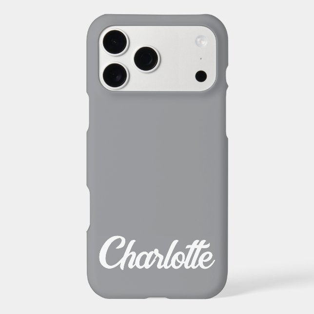 Personalized Classic Elegant Monogram Grey Colour  Case-Mate iPhone Case (Back)
