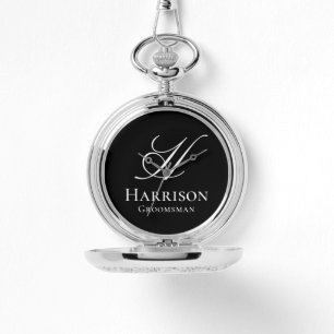 Personalized Classic Elegant Monogram Groomsman Watch