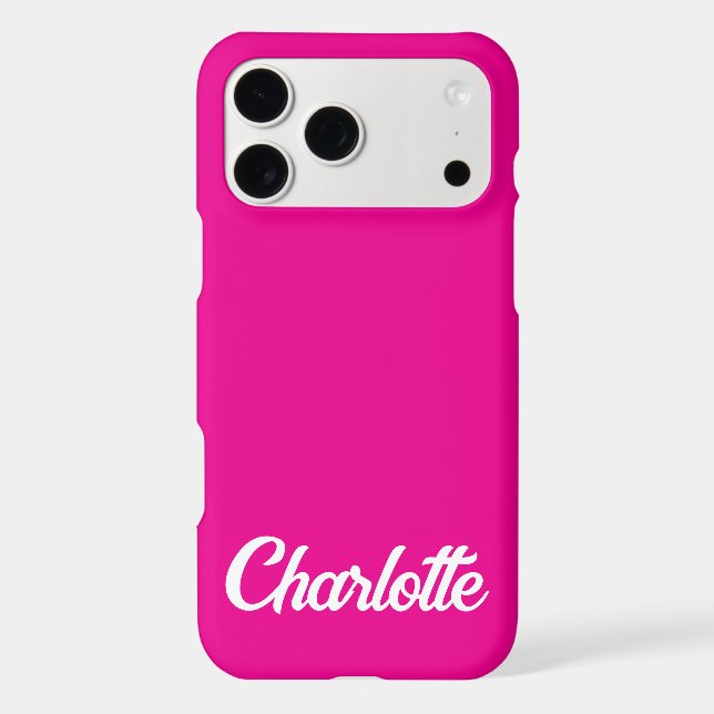 Personalized Classic Elegant Monogram Hot Pink Case-Mate iPhone Case (Back)