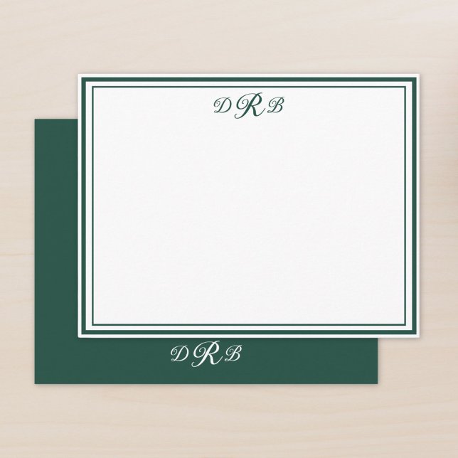 Personalized Classic Elegant Monogram Initial Name Note Card (Creator Uploaded)