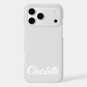 Personalized Classic Elegant Monogram Light Grey iPhone 17 Pro Max Case
