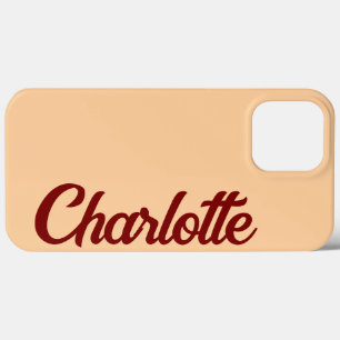 Personalized Classic Elegant Monogram Peach iPhone 13 Pro Max Case