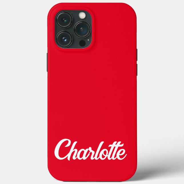Personalized Classic Elegant Monogram Red iPhone. Case-Mate iPhone Case (Back)