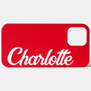 Personalized Classic Elegant Monogram Red iPhone. iPhone 13 Pro Max Case