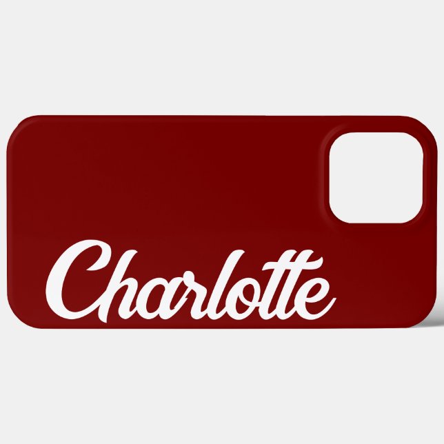 Personalized Classic Elegant Monogram Red iPhone. Case-Mate iPhone Case (Back (Horizontal))