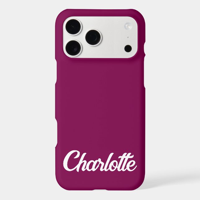Personalized Classic Elegant Monogram Wine Colour Case-Mate iPhone Case (Back)