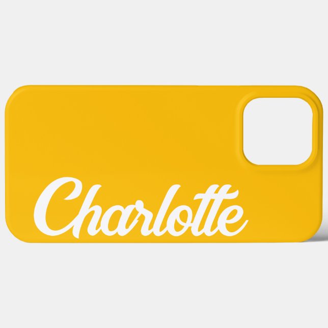 Personalized Classic Elegant Monogram Yellow Case-Mate iPhone Case (Back (Horizontal))
