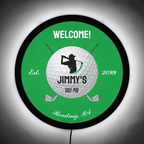 Personalized Classic Golf Bar LED Sign