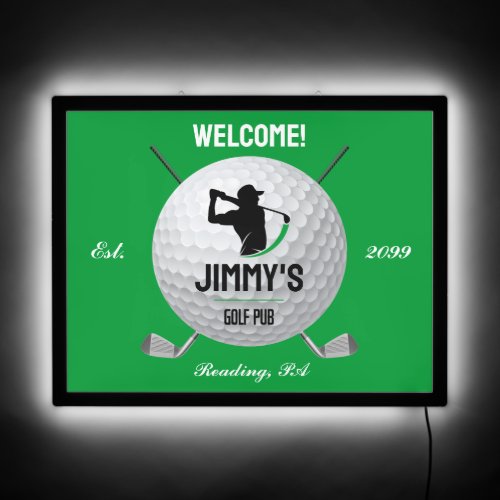 Personalized Classic Golf Bar LED Sign 