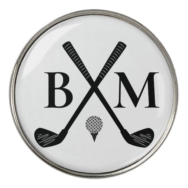 Personalized Classic Golf Club Monogram Initial Ball Marker (Front)