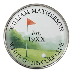 Personalized Classic Golf Club Name Ball Marker