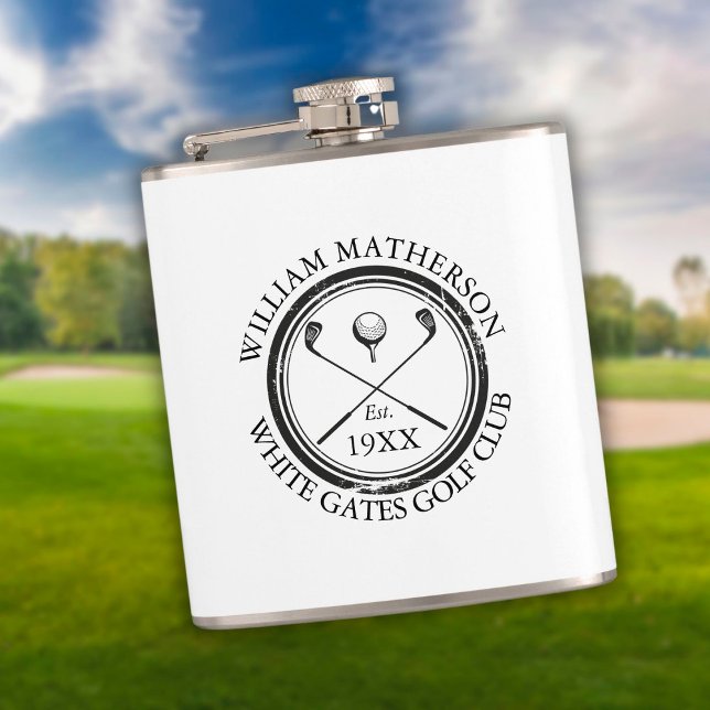 Personalized Classic Golf Club Name Flask (Creator Uploaded)