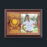 Personalized Classic Golf Club Name Golf Award Plaque<br><div class="desc">Create your own  Golfer Photo Gold Award Plaque! Personalize this design with your own text. You can further customize this design by selecting the "Edit Design" button if desired</div>