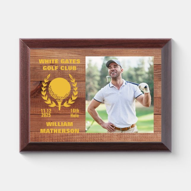 Personalized Classic Golf Club Name Golf Award Plaque (Horizontal)