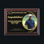 Personalized Classic Golf Club Name Golf Award Plaque<br><div class="desc">Create your own  Golfer Photo Gold Award Plaque! Personalize this design with your own text. You can further customize this design by selecting the "Edit Design" button if desired.</div>