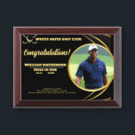 Personalized Classic Golf Club Name Golf Award Plaque<br><div class="desc">Create your own  Golfer Photo Gold Award Plaque! Personalize this design with your own text. You can further customize this design by selecting the "Edit Design" button if desired.</div>