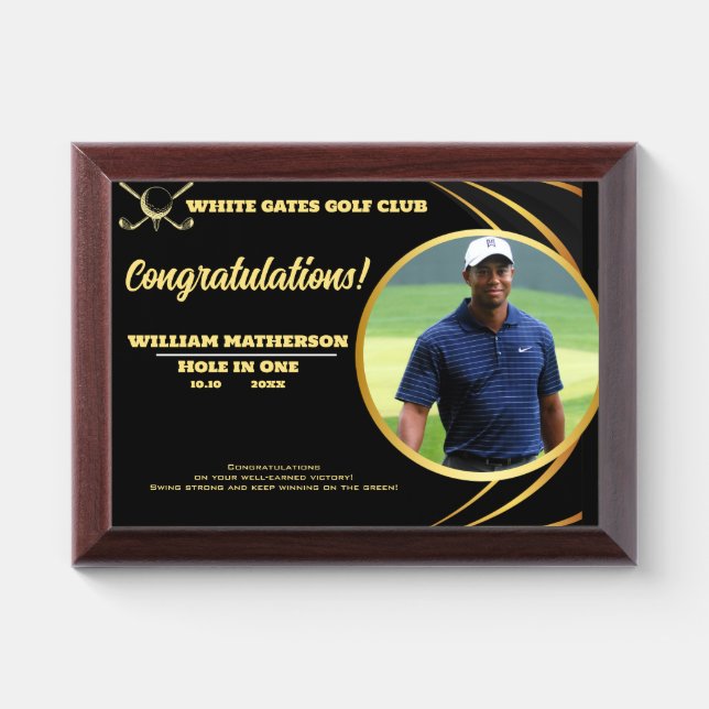 Personalized Classic Golf Club Name Golf Award Plaque (Horizontal)