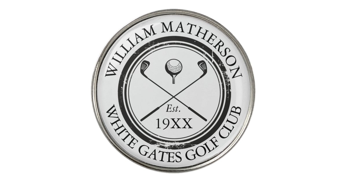 Personalized Classic Golf Club Name Golf Ball Marker