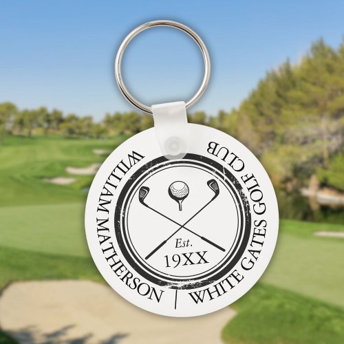 Personalized Classic Golf Club Name Keychain
