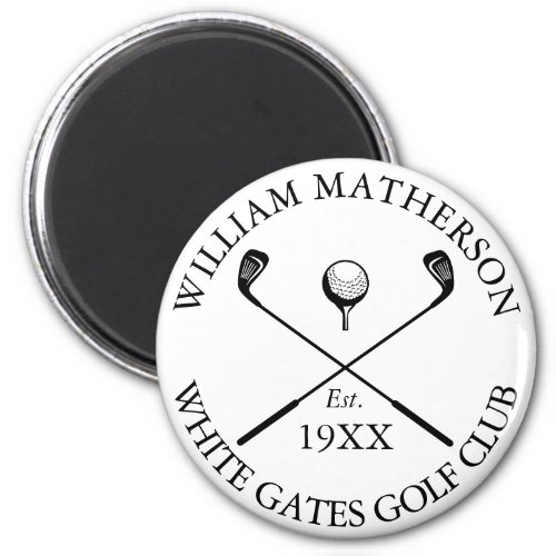 Personalized Classic Golf Club Name Magnet