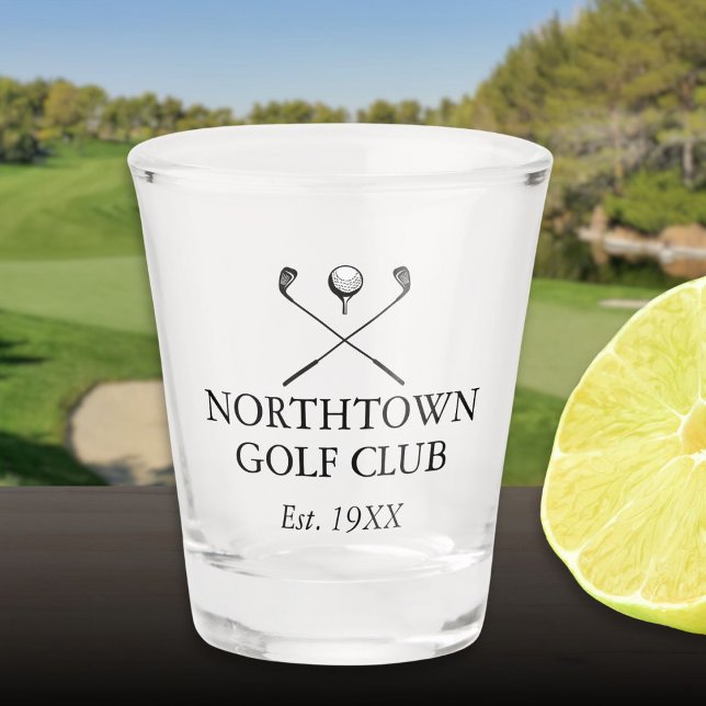 Personalized Classic Golf Club Name Shot Glass (Personalized Classic Golf Club Name Shot Glass)