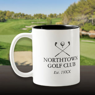Personalized Classic Golf Club Name Two-Tone Coffee Mug