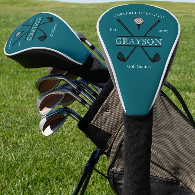 Personalized Classic Golf Club Teal Golf Head Cover (Creator Uploaded)