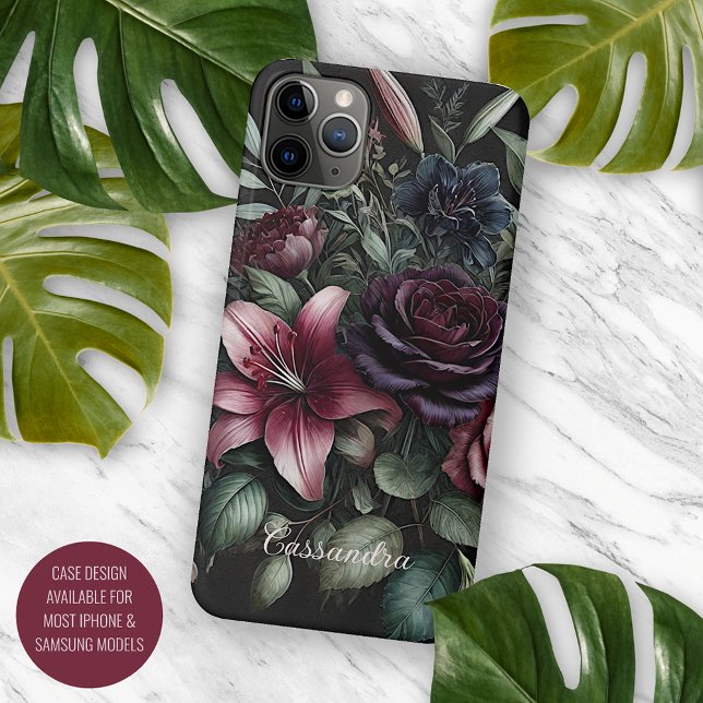 Personalized Classic Gothic Rose Floral Victorian iPhone Case (Creator Uploaded)