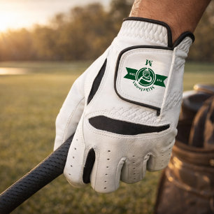Personalized Classic Green Golf Monogram Crest Glove