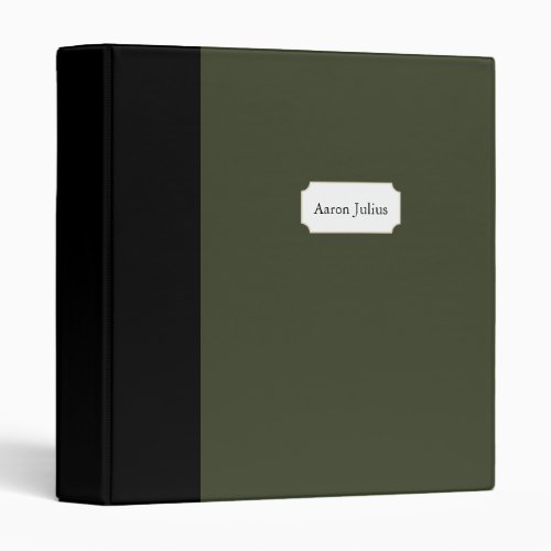 Personalized Classic Green Organizer Binder Gift