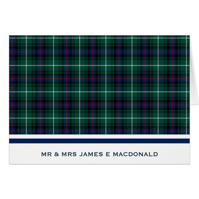Personalized Classic Green Scottish Tartan Cards (Front Horizontal)