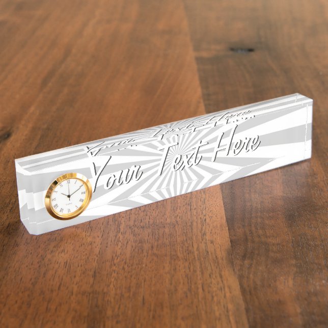 Personalized Classic Grey Burst Customize This! Desk Name Plate (Side)