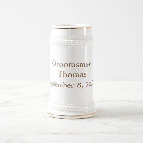 Personalized Classic Groomsman Beer Stein