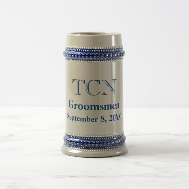 Personalized Classic Groomsmen Beer Stein (Center)