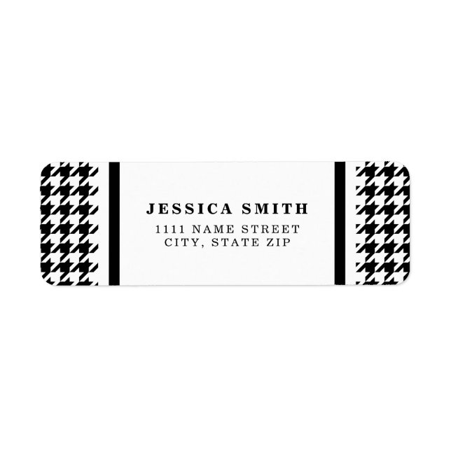 Personalized Classic houndstooth pattern Dogstooth Label (Front)