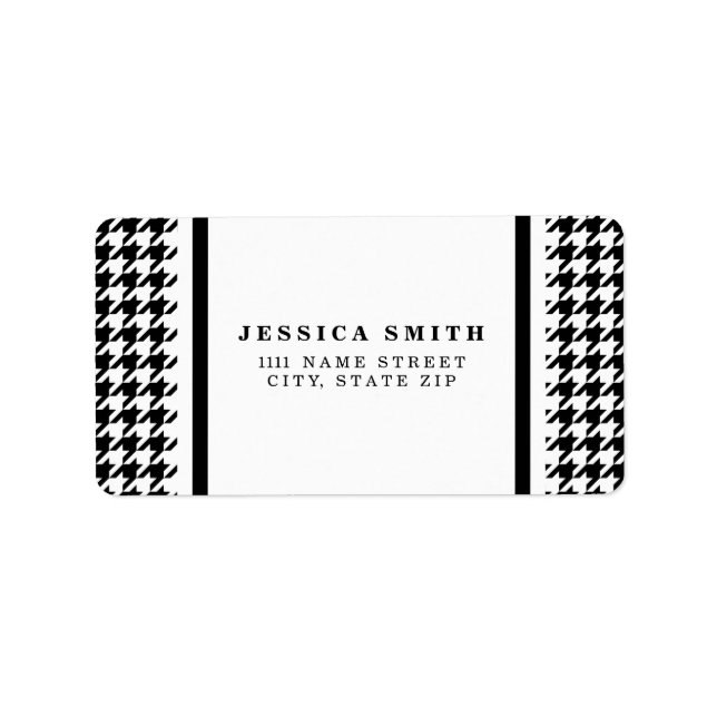 Personalized Classic houndstooth pattern Dogstooth Label (Front)