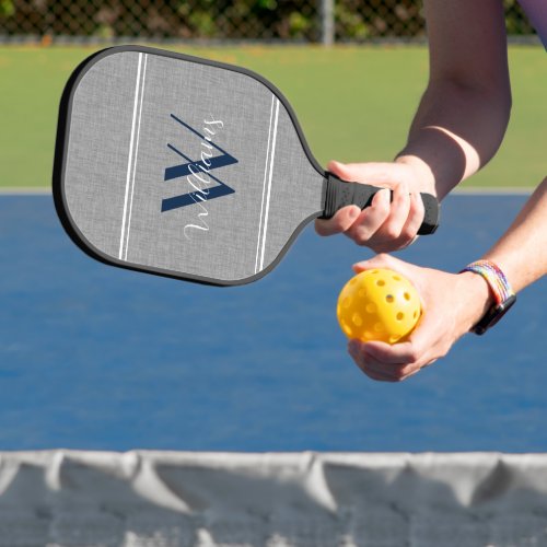 Personalized Classic Last Name Striped Pickleball Paddle