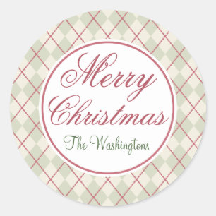 Personalized Classic Merry Christmas Gift Stickers