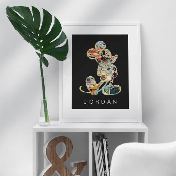 Personalized Classic Mickey | Comic Silhouette Poster by MickeyAndFriends at Zazzle