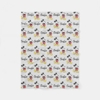 Personalized Classic Mickey Mouse Pattern Fleece Blanket