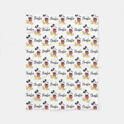 Personalized Classic Mickey Mouse Pattern Fleece Blanket